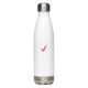 Red Check Stainless Steel Water Bottle